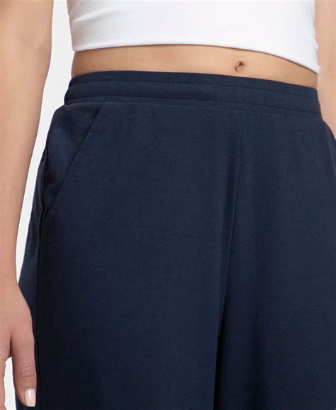 Buy Super Combed Cotton Rich Straight Fit Wide Leg Pants - Navy Blazer ...