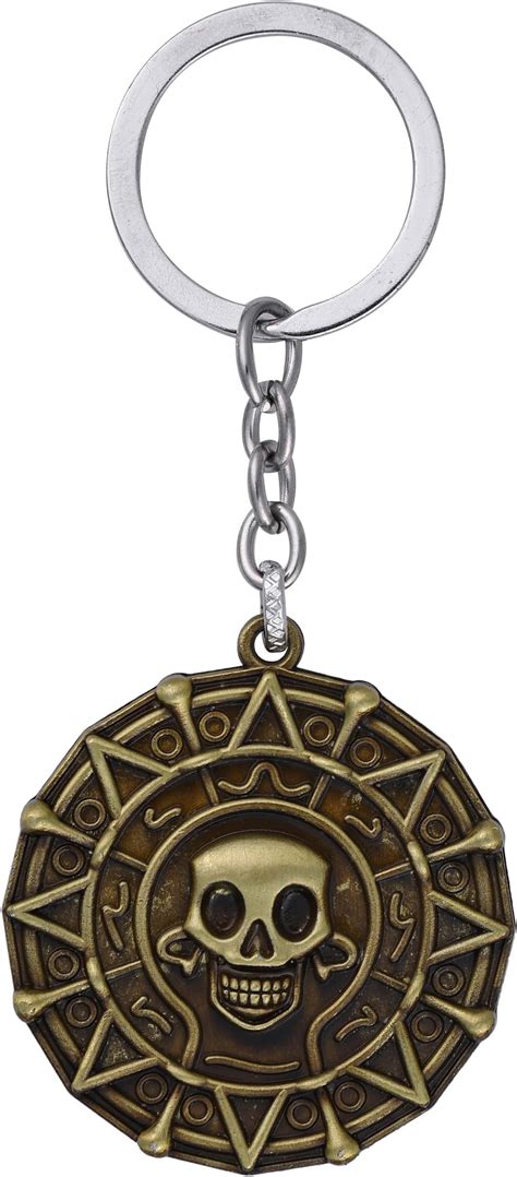 RainSound Pirates of Caribbean skull head Aztec coin metal Keychain ...