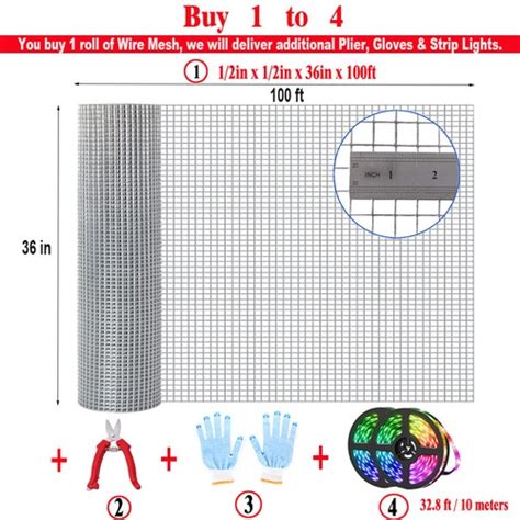 Buy 36in x 100ft Welded Wire Mesh Hardware Cloth Galvanized Chicken ...