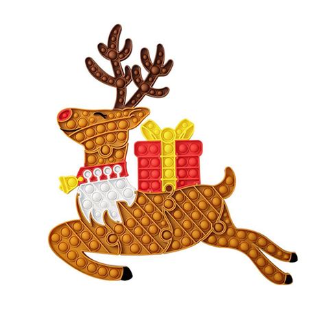 Buy Prevessel Christmas Silicone Bubble Sensory Fidget Toy, Elk Stress ...