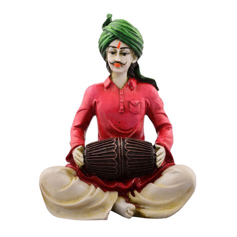 Buy eCraftIndia Men Playing Dholak Showpiece Online