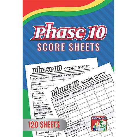 Buy Phase 10 Score Sheets: Phase Ten Score Sheets, 120 Page Score Pads ...