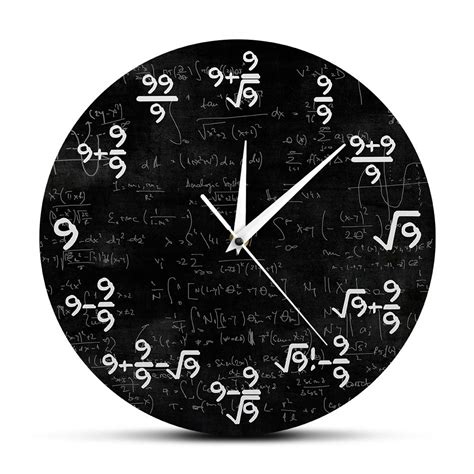 Buy The Geeky Days The Nines Math Silent Wall Clock Number 9 Math ...