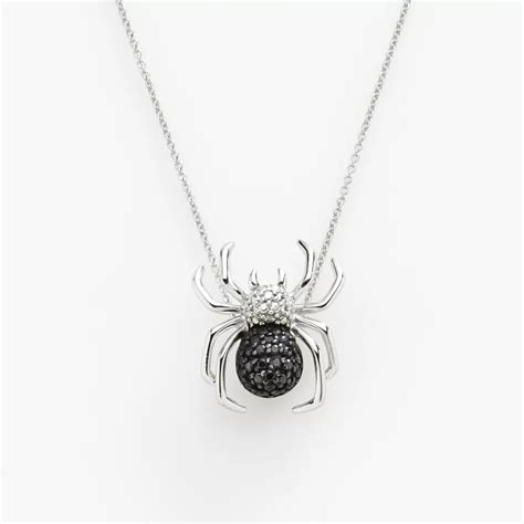 Sterling Silver 1/10-ct. T.W. Black Diamond Spider Pendant