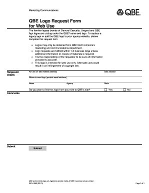 Fillable Online QBE Logo Request Form for Web Use - Unigard Fax Email ...