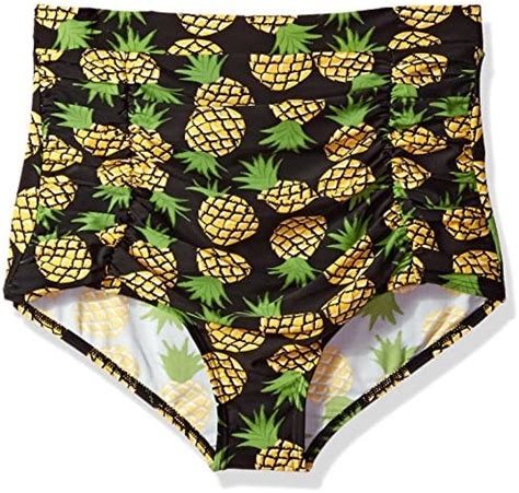 Unique Vintage Women's Plus Size Monroe High Waist Ruched Bikini Bottom ...