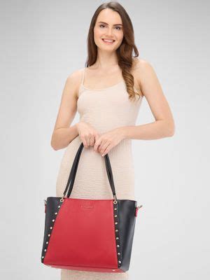 Buy Caprese Women Red Shelby Tote Bag with Detachable Strap (L) Online