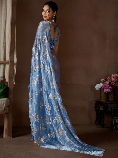 Cornflower Blue Party Premium Designer Saree – TrendOye