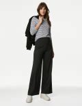 Buy Jersey Wide Leg Trousers with Stretch at Marks & Spencer