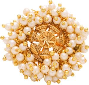 Sanjog Traditional Designer Golden Finger Ring For Women/Girls Brass ...