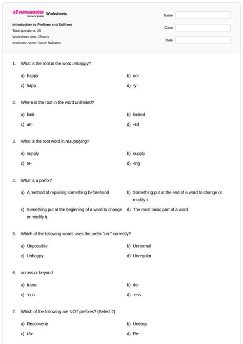 50+ Determining Meaning Using Roots, Prefixes, and Suffixes worksheets ...