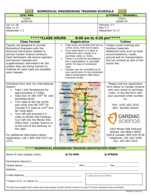 Fillable Online cardiacscience 2009 BIOMEDICAL ENGINEERING TRAINING ...