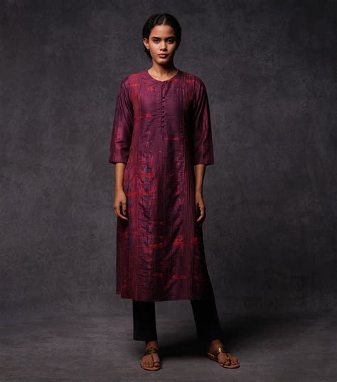 Tie-Dye Silk Straight Kurta – Tulsi Online