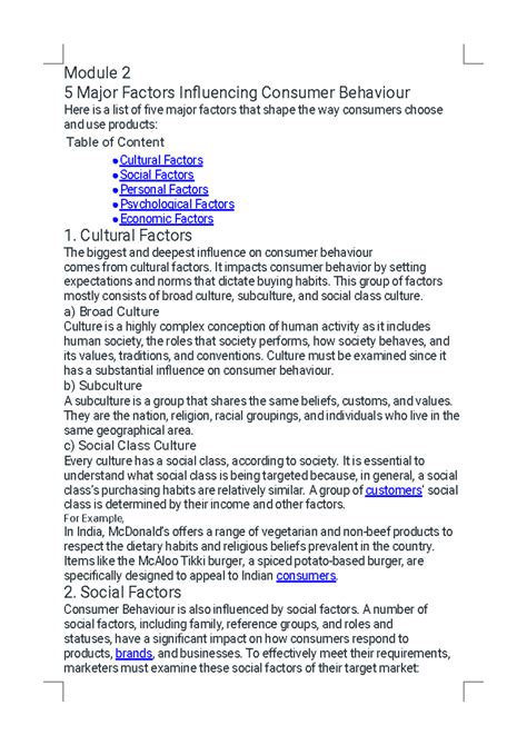 Consumer Behavior Models and Their Applications in Marketing - Module 2 ...