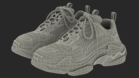 3D Balenciaga Triple S Sneaker White model | 3D Molier International