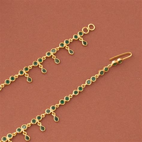 Exquisite Gold Plated Green Stone Maatal – The Velli Shop