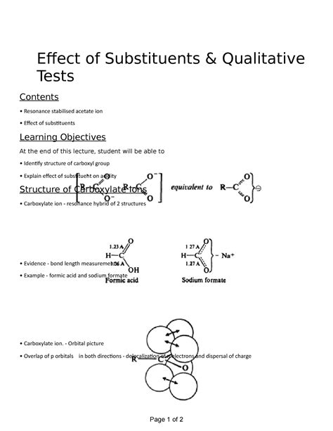 Chapter - 33 Effect of Substituents Qualitative Tests - Effect of ...