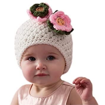 Love Crochet Art Baby's Floral Kiss Baby Beanie Cap : Amazon.in ...
