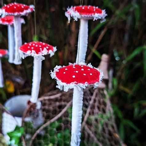 Toadstool tree decorations , Kirkby in Ashfield Nottingham., 6 December ...