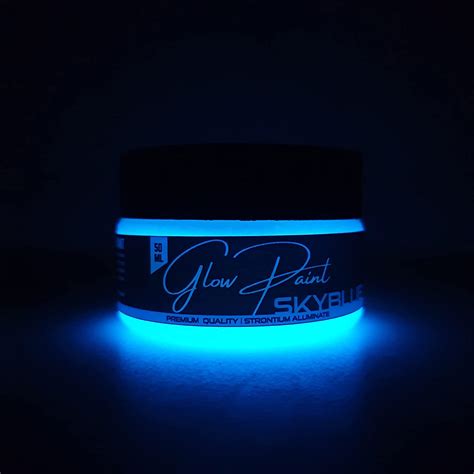 Brightest Sky Blue Glow Acrylic Paint - Glow In The Paint - Waterbased ...