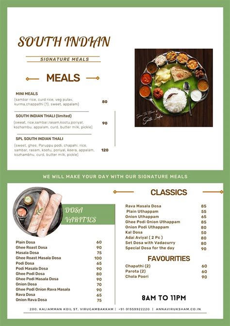 Menu at Anna viruksham, Chennai, 200