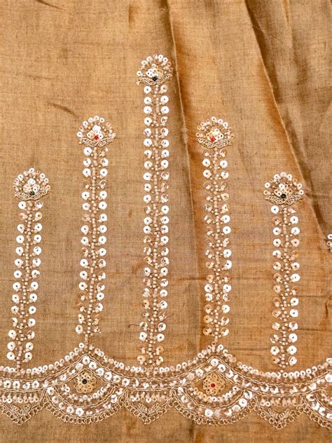 Banarasi Tissue Silk Saree with Pearl and Kundan Embroidery Work ...