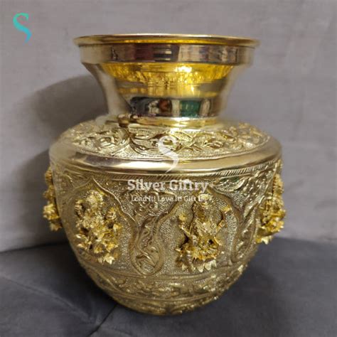 24kr Gold Plated Asthalakshmi Kalsha 8.5" – Silver Giftry