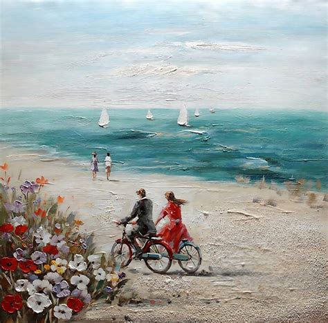 Buy Ballad on the Beach Painting Oil Painting on Canvas Signed / on ...