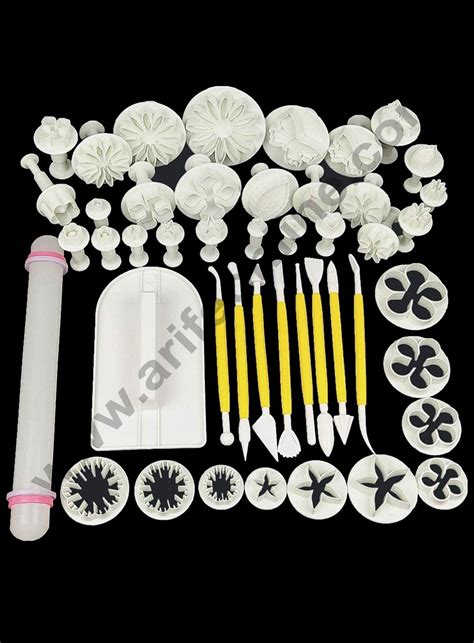 Cake Decor 46 Pieces Fondant Suite Cake Decorating Tools Plunger Cutte ...