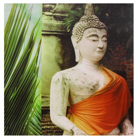 Oriental Furniture Orange Draped Buddha Canvas Wall Art : Amazon.in ...
