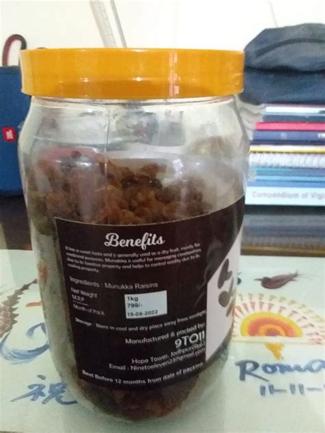 THE EDIBLES Afghani Large Munakka / Raisins Grade - King Size 1 Kg [Jar ...