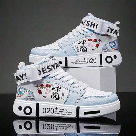 Men's Casual Sports Shoes, Mid-Top Graffiti Sneakers, Teenagers | SHEIN USA
