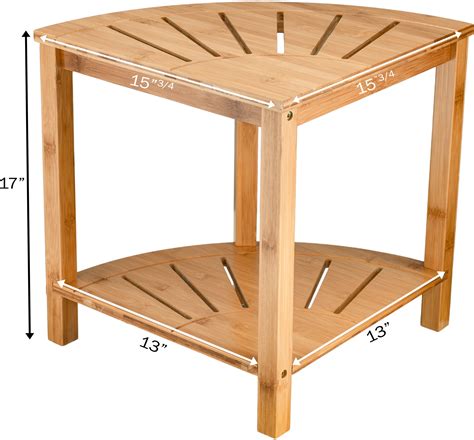 Buy Bambusi Bamboo Corner Shower Bench with Shelves for Home Decor ...