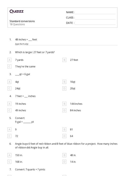 50+ Scale and Conversions worksheets for 5th Class on Quizizz | Free ...