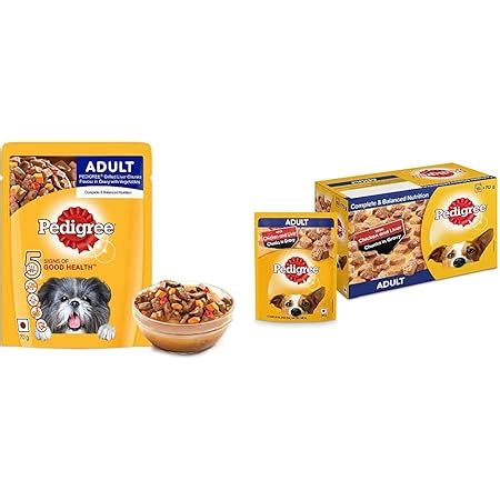 Buy Pedigree Adult Wet Dog Food, Grilled Chicken Liver Chunks Flavour ...