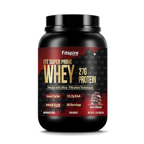 Fitspire Fit Super Prime Whey Protein Powder, Dutché Chocolate Flavour ...