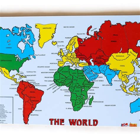 Buy World Map Puzzle Naming the Countries and Their Geographical Online ...