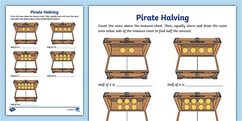 👉 Pirate Halving Worksheet