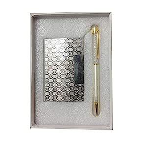 Lavanaya Silver Pen and Visiting Card Holder Gift Set (Set of 2 pics ...