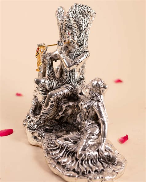 Pure Silver Radha Krishna Statue – Rutvi
