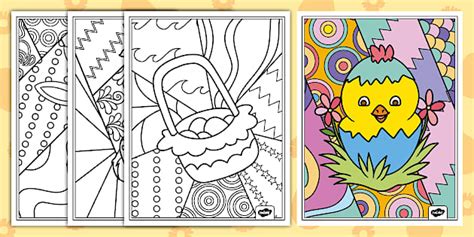 Easter Pop Art Coloring Pages (teacher made) - Twinkl