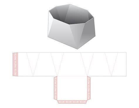 Karton Snackbehälter Box gestanzte Vorlage Design | Premium Vektor
