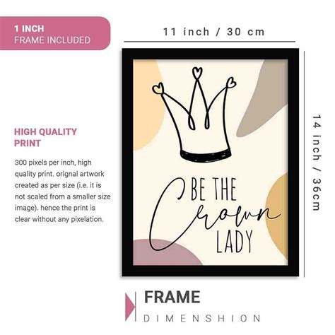Be the Crown Lady Quotes Poster with Frame-Kotart