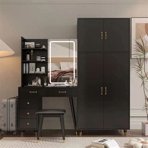 Taycrade Modern White Vanity with LED Mirror, Ample Storage, and ...