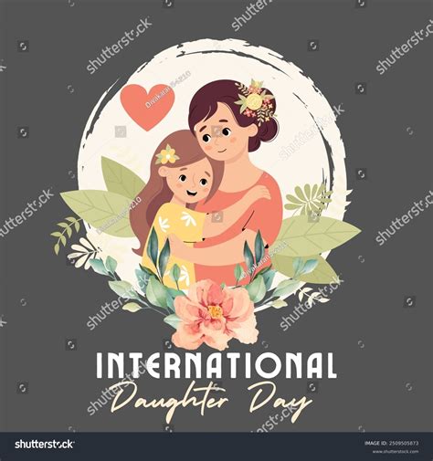 International Daughter Day Poster Cherishing Love Stock Illustration ...