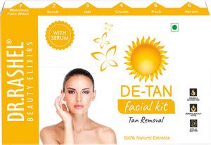 DR.RASHEL DE-TAN FACIAL KIT TAN REMOVAL WITH SERUM & WATERLESS FACE ...
