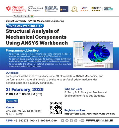One Day Workshop on “Structural Analysis of Mechanical Components Using ...