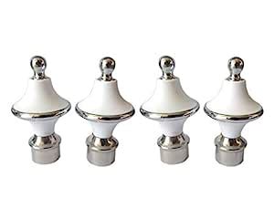 Buy Meswa Stainless Steel Curtain Bracket with Supports -White (4 Pcs ...