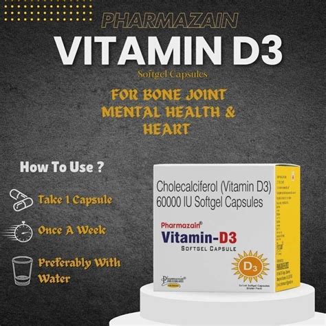 PHARMAZAIN LIFE SCIENCES Vitamin D3 60000 IU cholecalciferol Capsule ...