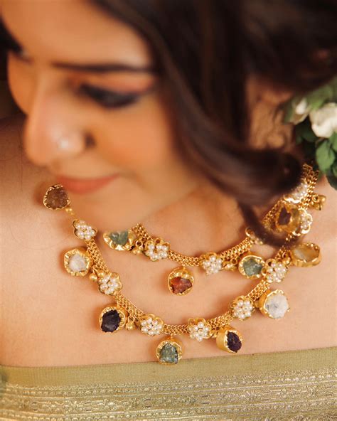2 Layer Chiara Raw Stone Ghungroo Neckpiece – Adore By Priyanka